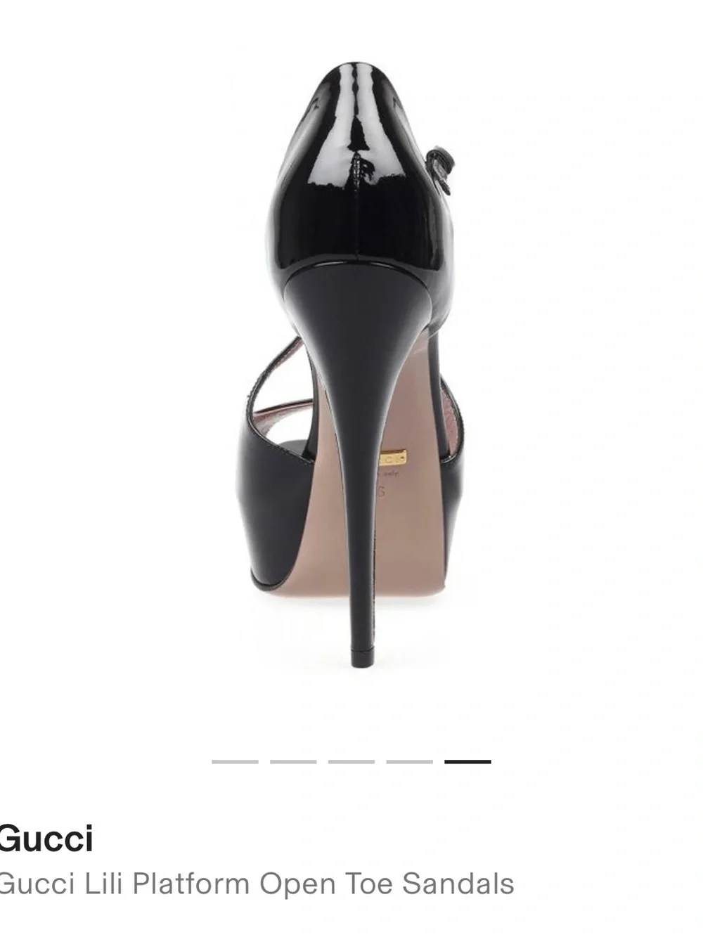 Gucci Black Patent Platform Peep-Toe Sandals